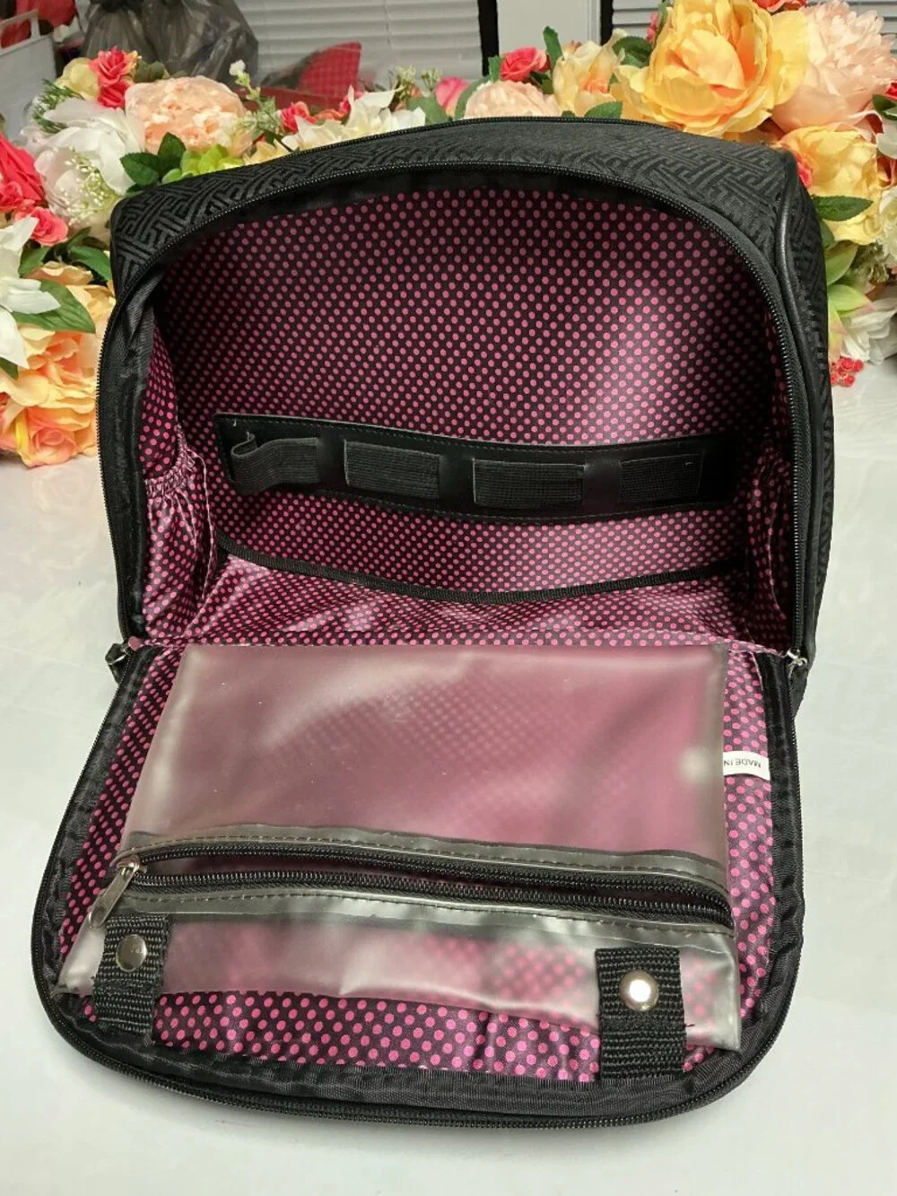 Caboodles Envy Large Black Travel Makeup Cosmetic Organizer Case Mirror